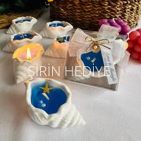  İstiridye Deniz Kabuğu İçinde Jel Mum Düğün Hediyelikleri