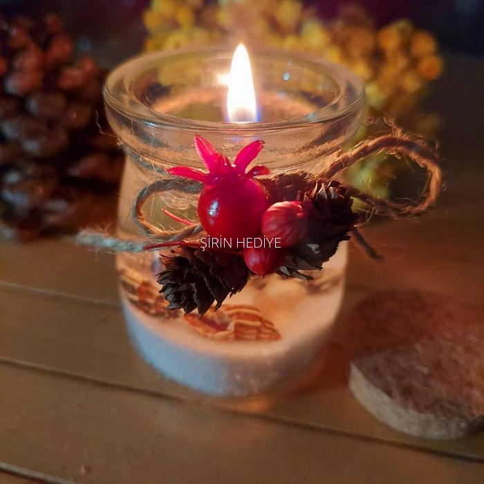 2'li 100cc Kavanoz Cam Şişede Jel Mum Hediyelikleri
