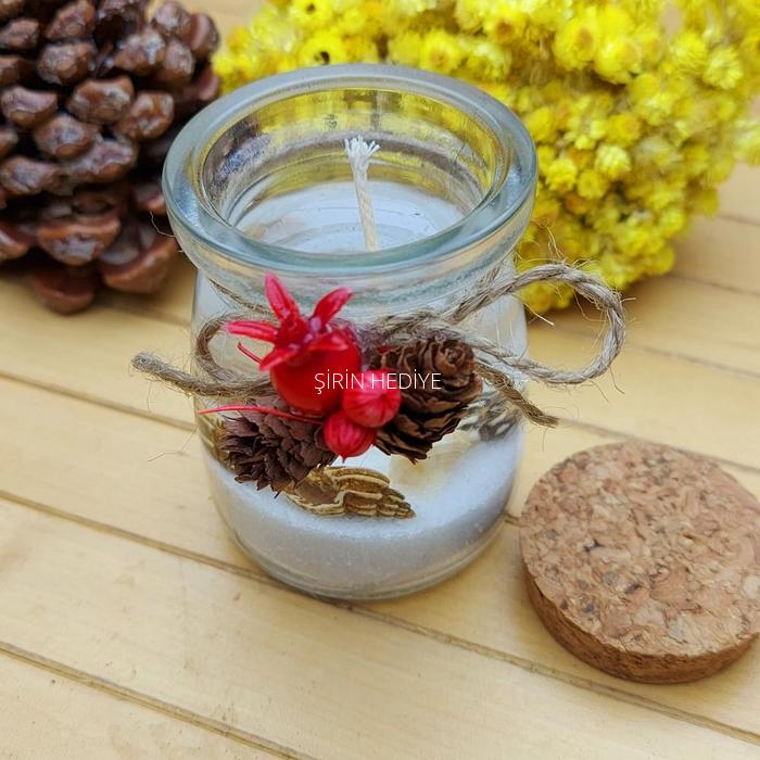 2'li 100cc Kavanoz Cam Şişede Jel Mum Hediyelikleri