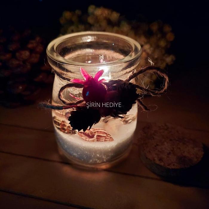 2'li 100cc Kavanoz Cam Şişede Jel Mum Hediyelikleri