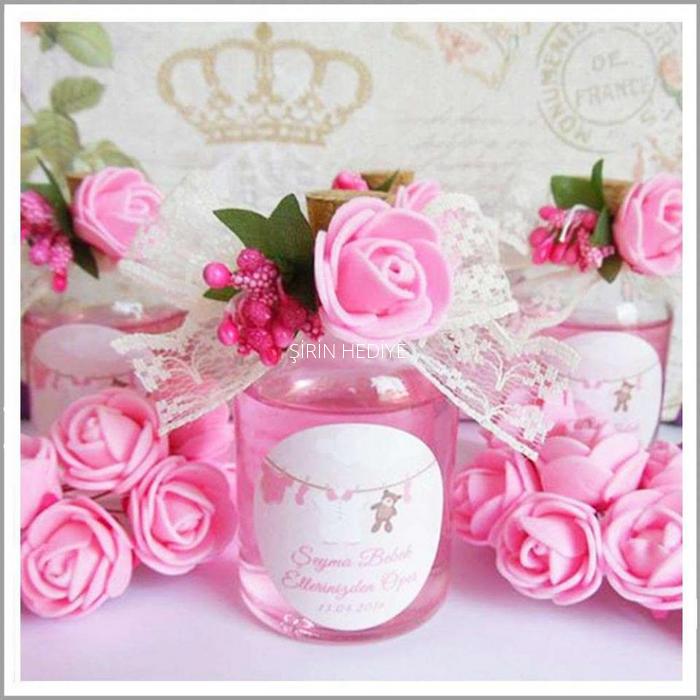 25cc Çiçekli Nikah Doğum Nişan Söz Bebek Kolonya Hediyelikleri