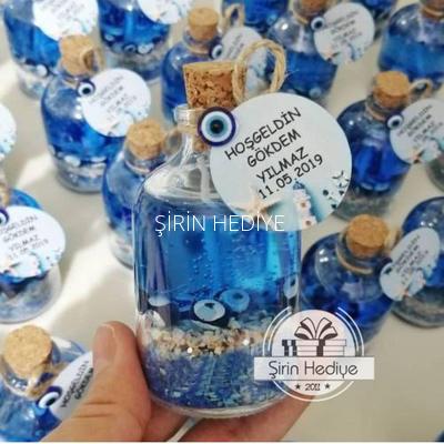 25cc Şişede Nazar Boncuklu Jel Mum Hediyelik