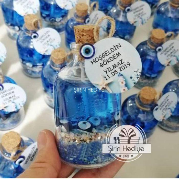 25cc Şişede Nazar Boncuklu Jel Mum Hediyelik