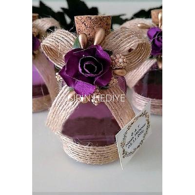 Nikah Nişan Söz Doğum Günü Kolonya Şişesi Hediyelikler- Mor