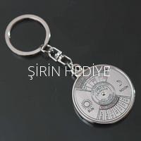 50 Yıllık Takvimli Metal Pusula Anahtarlık