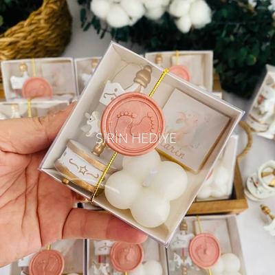 Ahşap Atlı Karınca Bubble Mum İsimli Çikolata  Hediyelik Seti