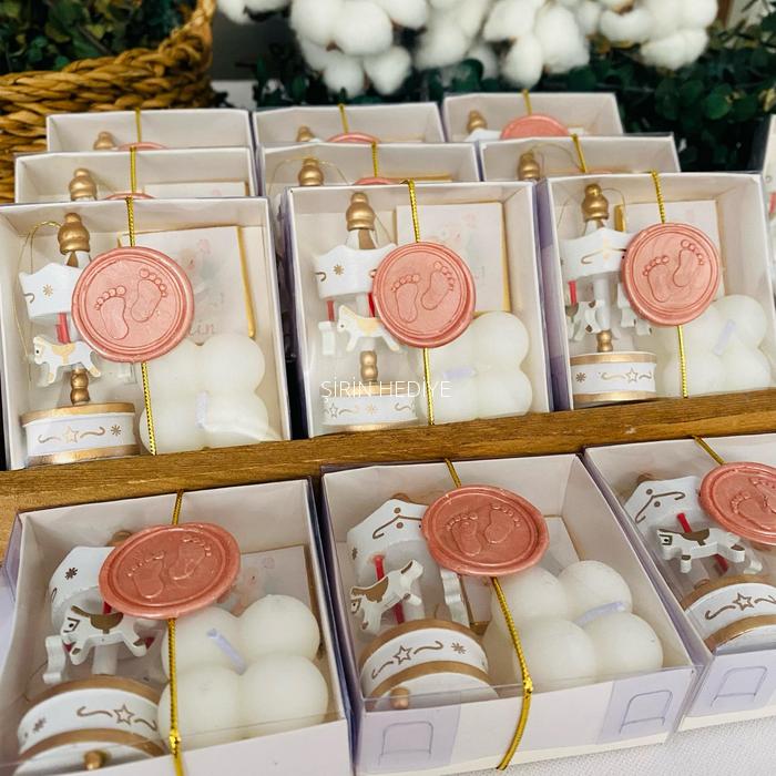 Ahşap Atlı Karınca Bubble Mum İsimli Çikolata  Hediyelik Seti