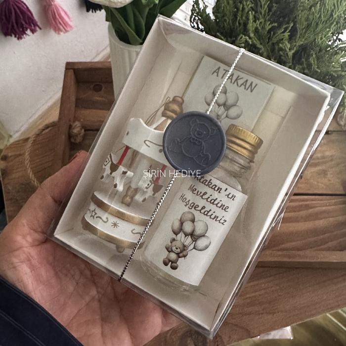 Ahşap Dekoratif Atlı Karınca Kolonya Çikolata Kutusu