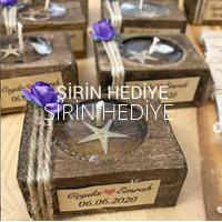 Ahşap Kütükte Söz Nişan Jel Mum Sunum Hediyelikleri 
