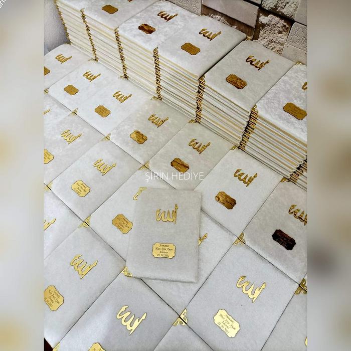 Asetat Kutuda Kişiye Özel Kadife Yasin Kitabı Tesbih Seti Hediyelikleri