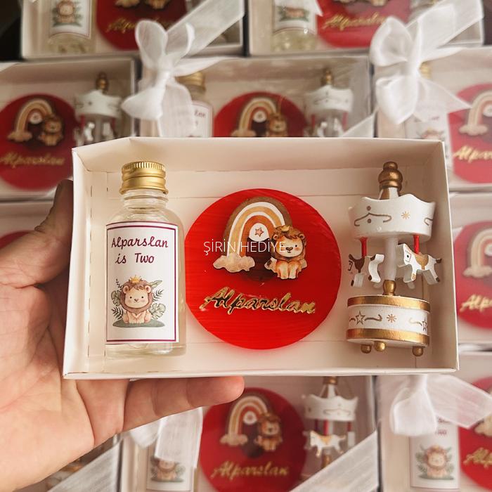 Aslan Temalı Kolonya Magnet Atlı Karınca Hediyelik Kutu