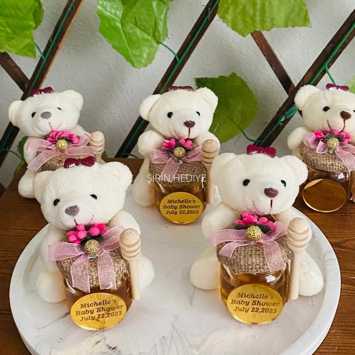 Bal Kavanozu - Ayıcıklı Erkek Kız Bebek Bal Hediyelikleri