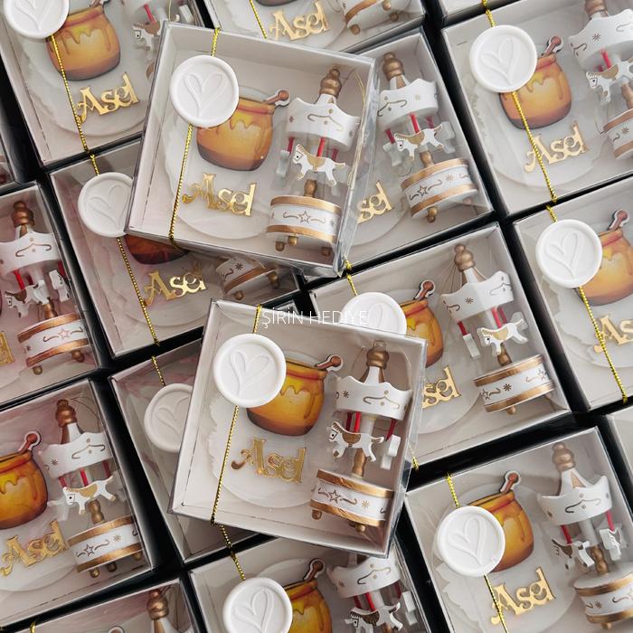 Bal Kavanozu Ahşap Figürlü Magnet Pleksi Ahşap Atlı Karınca Hediyelik