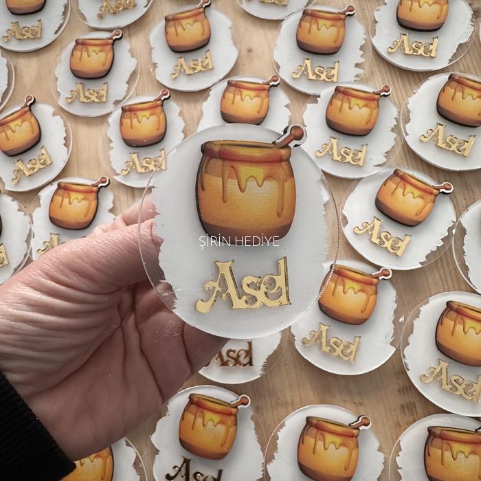 Bal Kavanozu Ahşap Figürlü Magnet Pleksi Ahşap Atlı Karınca Hediyelik