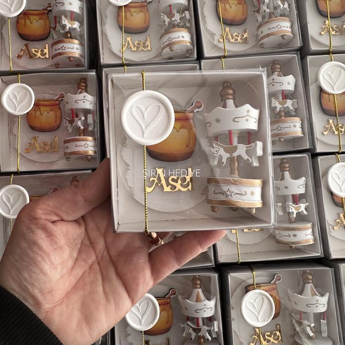 Bal Kavanozu Ahşap Figürlü Magnet Pleksi Ahşap Atlı Karınca Hediyelik