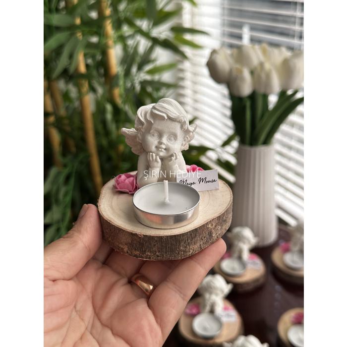 Beyaz Melek Biblo Mum Hediyelik