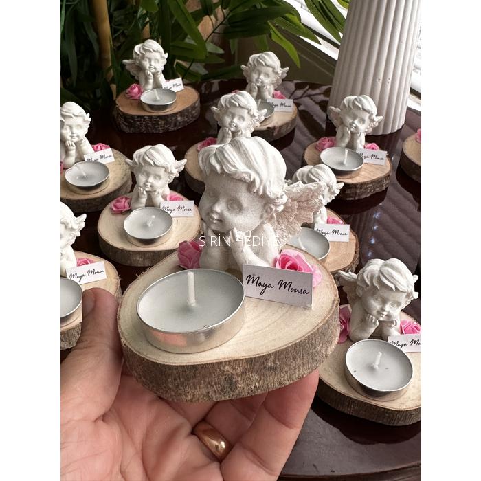 Beyaz Melek Biblo Mum Hediyelik