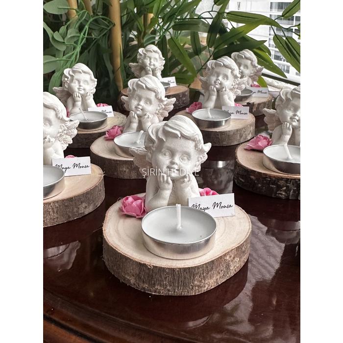 Beyaz Melek Biblo Mum Hediyelik