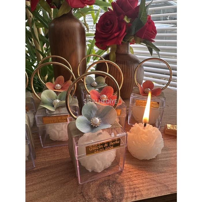 Çanta Konsept Mika Kutu Gül Mum Hediyelik