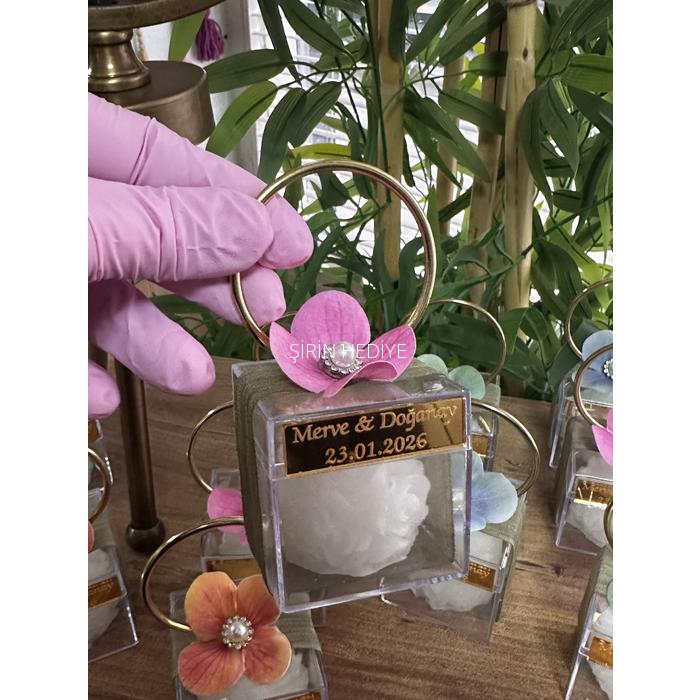 Çanta Konsept Mika Kutu Gül Mum Hediyelik