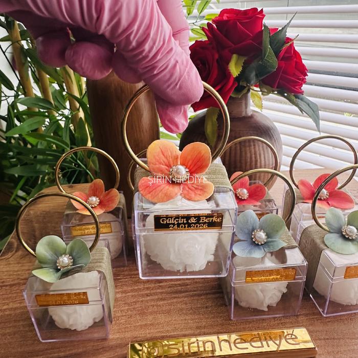 Çanta Konsept Mika Kutu Gül Mum Hediyelik