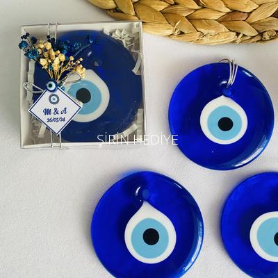 Cam Nazar Boncuğu Asmalı Kutuda Düğün Hediyelikleri