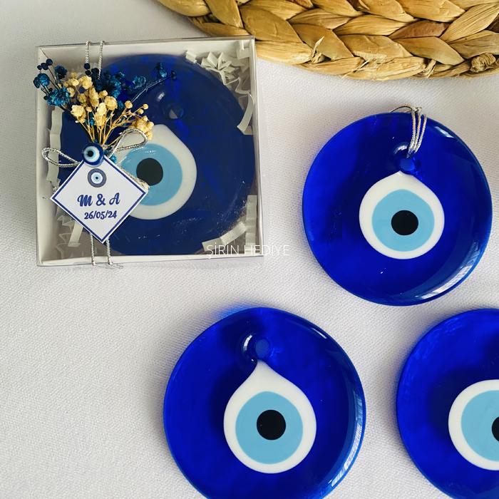 Cam Nazar Boncuğu Asmalı Kutuda Düğün Hediyelikleri