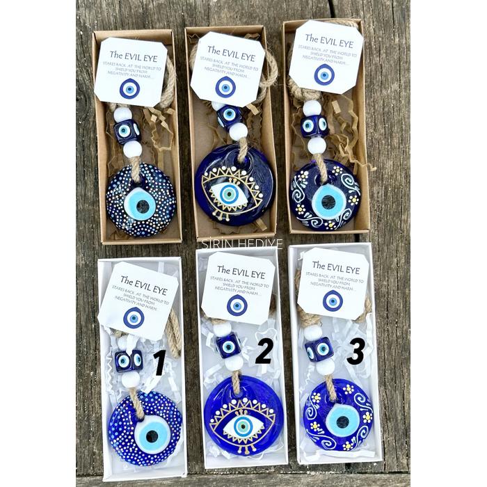 Cam Nazar Boncuğu El Yapımı Asmalı Hediyelik