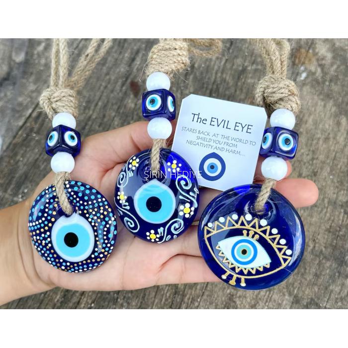 Cam Nazar Boncuğu El Yapımı Asmalı Hediyelik
