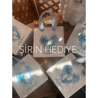 Çantalı Mavi Ahşap Atlı Karınca Mum Çikolata Seti