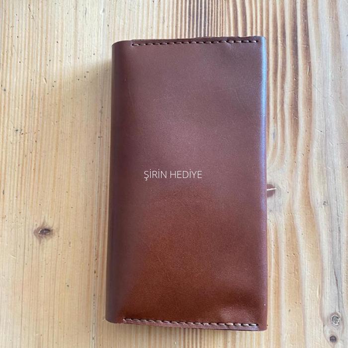 El İşçiliği Hakiki Deri Telefonluk Kartlık Çok Gözlü Unisex Cüzdan