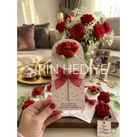 El Örgüsü Magnet Kırmızı Gül Hediyelik