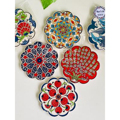 El Yapımı Çini Porselen Bardak Altlığı 