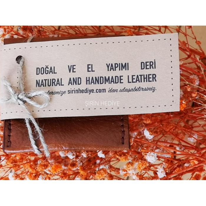El yapımı Orjinal Deri  Bozuk Para Cüzdanı- Kahverengi