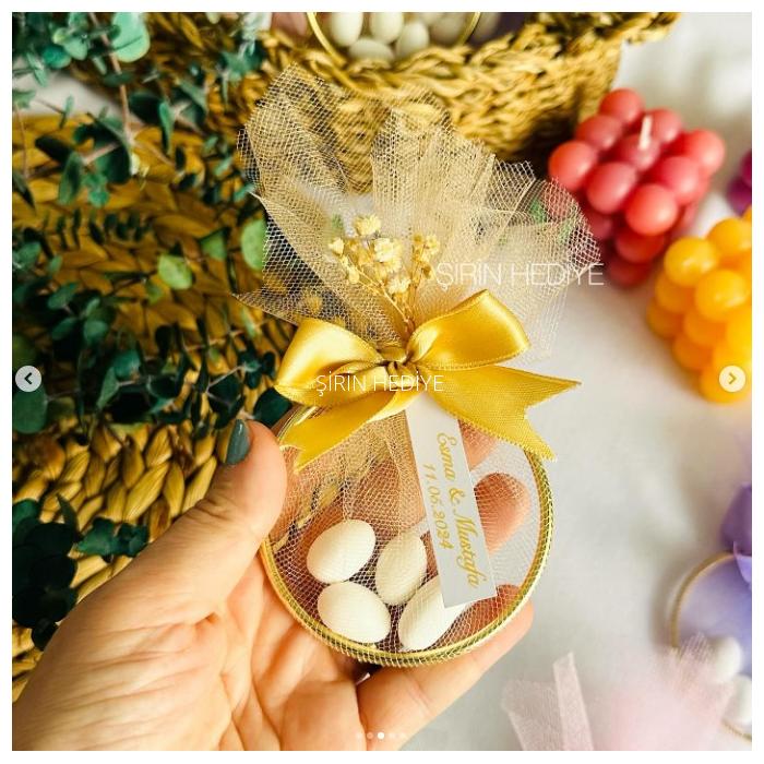 Gold Halka İçinde Badem Şekeri Hediyelikleri