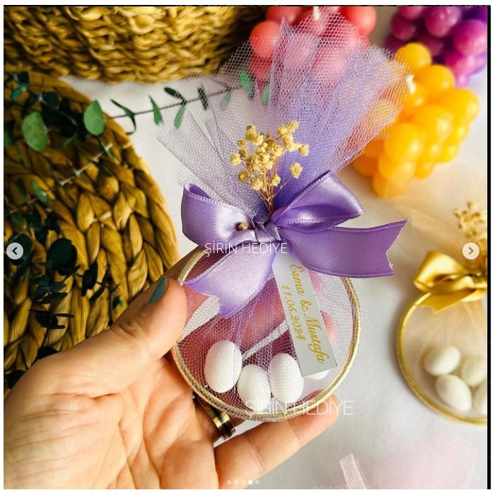 Gold Halka İçinde Badem Şekeri Hediyelikleri