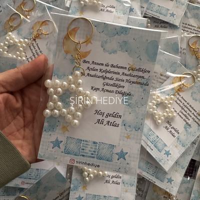 İnci Yıldız Anahtarlık Kartlı Bebek Hediyesi