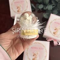 İsme Özel Pleksi Ayna Özel Tasarım Kutulu Mini Melek Kar Küresi