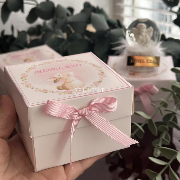 İsme Özel Pleksi Ayna Özel Tasarım Kutulu Mini Melek Kar Küresi