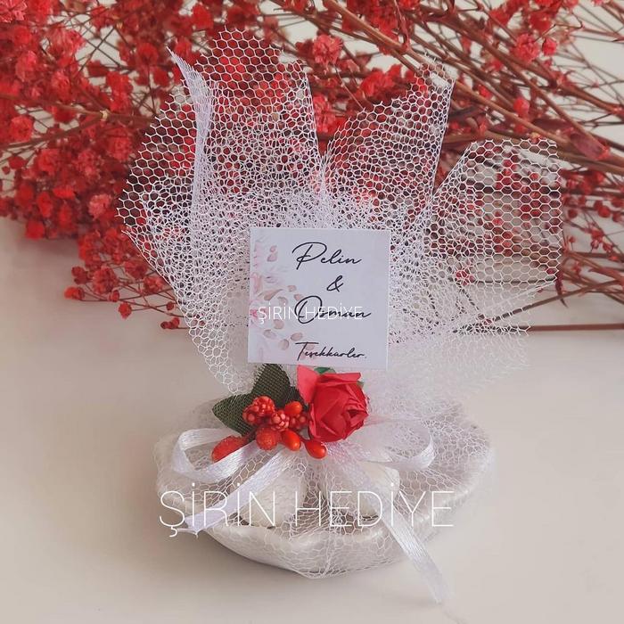 İstiridye Kabuklu Badem Şekerli Nikah Nişan Söz Hediyelik
