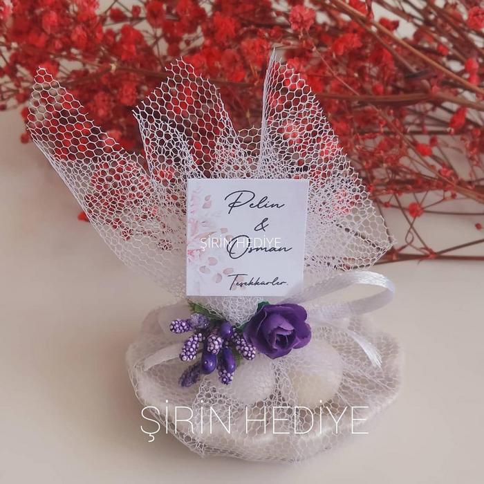 İstiridye Kabuklu Badem Şekerli Nikah Nişan Söz Hediyelik