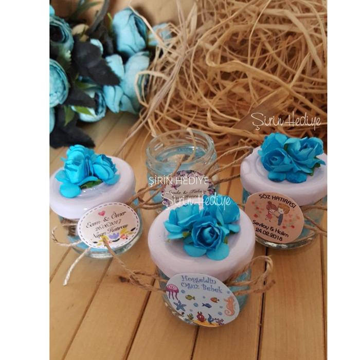 KAVANOZDA ÇİÇEKLİ NİKAH NİŞAN SÖZ DOĞUM GÜNÜ JEL MUM HEDİYELİKLERİ