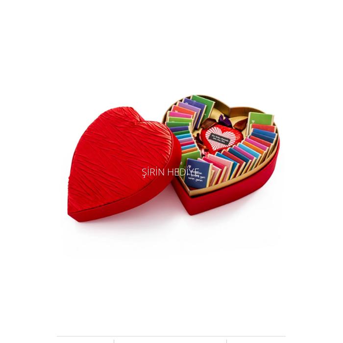 Kalp Kutulu Seni Sevmemin 32 Sebebi Çikolata Hediye Sepeti