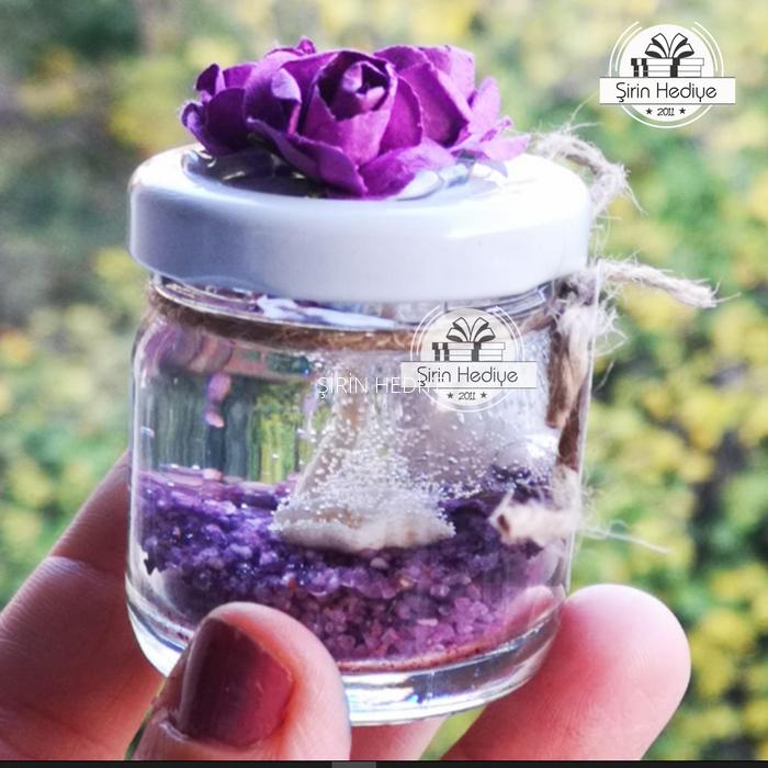Kavanozda Çiçekli Jel Mum Hediyelikleri