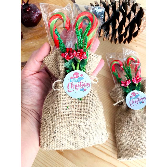 Kese İçinde Baston Şeker Yeni Yıl Hediyesi