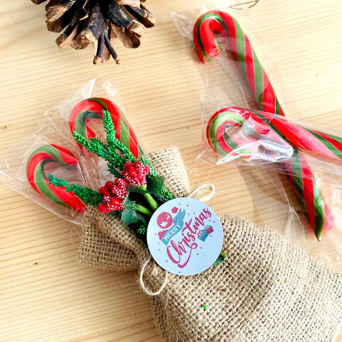 Kese İçinde Baston Şeker Yeni Yıl Hediyesi