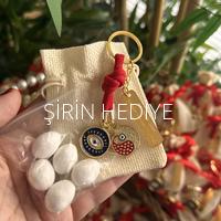 Keseli Badem Şekerli Charm Nazar Nar Temalı Anahtarlık