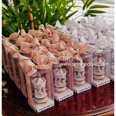 Keten Kurdele Ahşap Dekoratif Atlı Karınca Kutusu