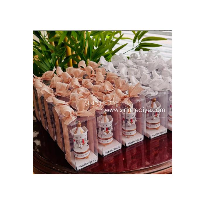 Keten Kurdele Ahşap Dekoratif Atlı Karınca Kutusu