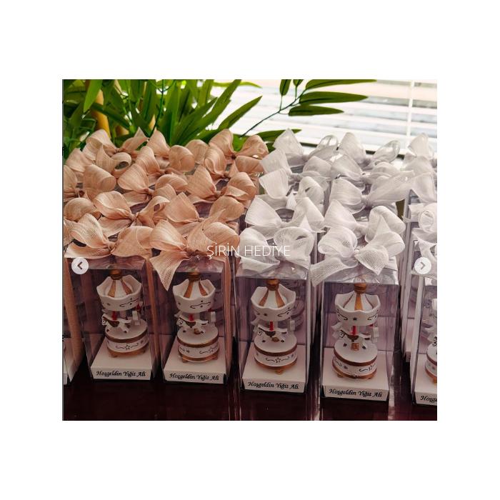 Keten Kurdele Ahşap Dekoratif Atlı Karınca Kutusu